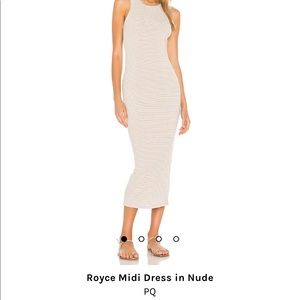 PQ Royce Midi Dress in Nude